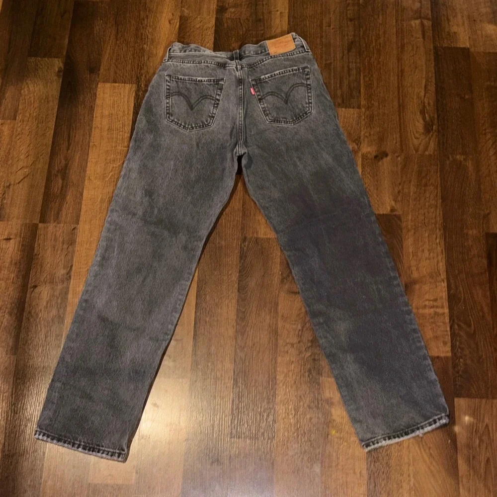 Levis 501 Premium Jeans Faded Black Straight Leg Button‎ Fly Denim Men's 29x30